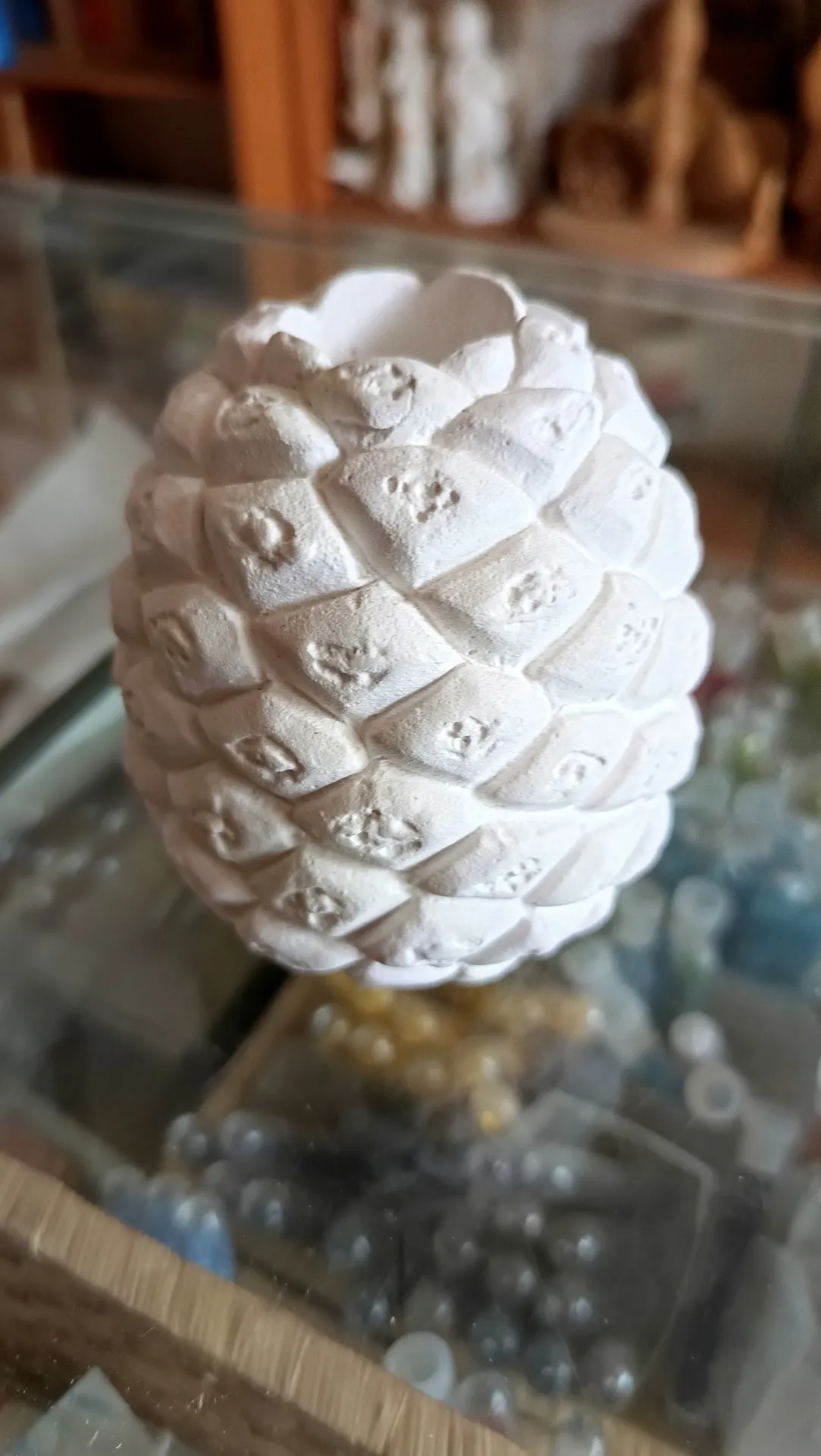 Piña portavelas escayola