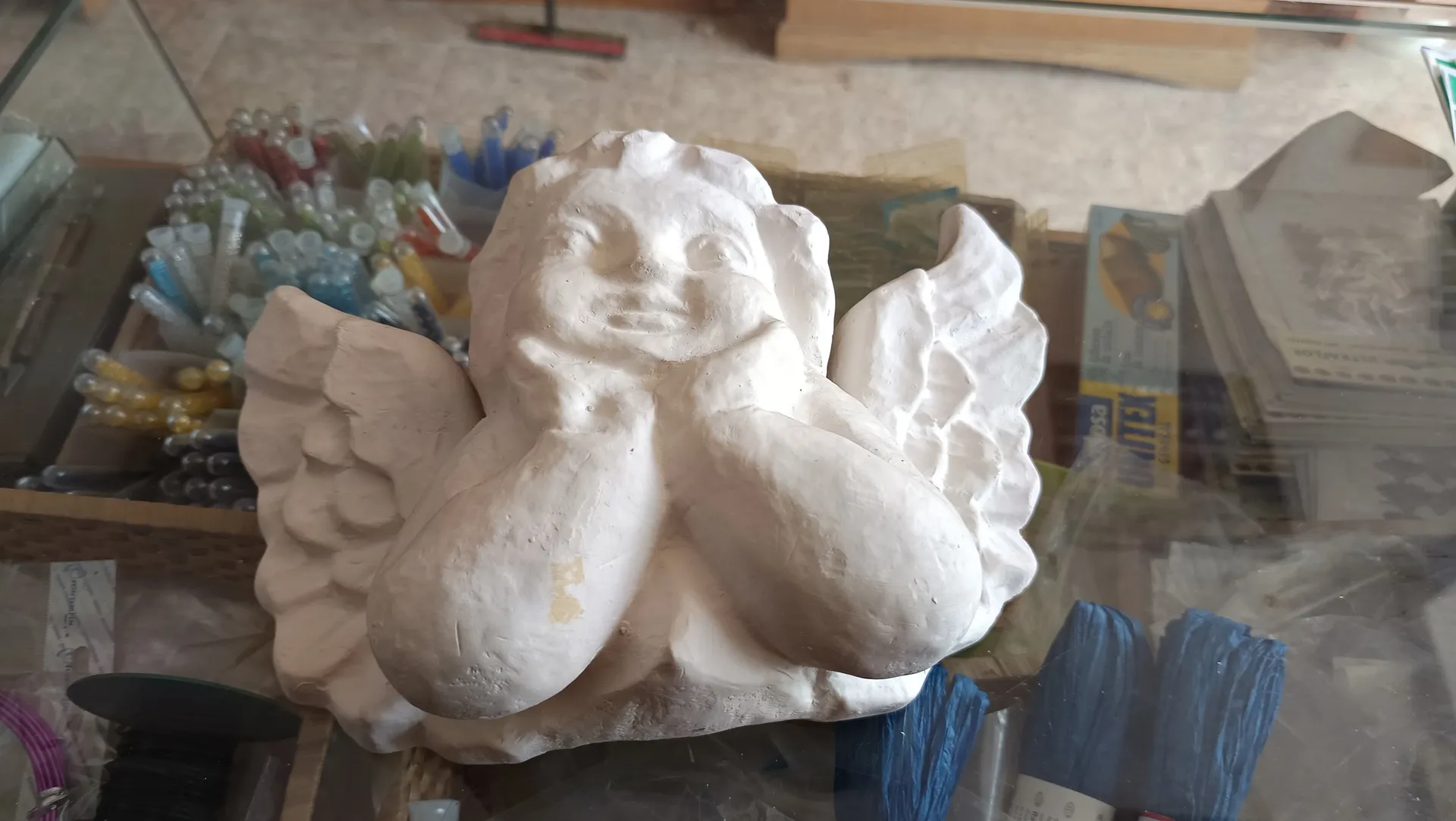 Querubín Rafael escayola colgar 20cm