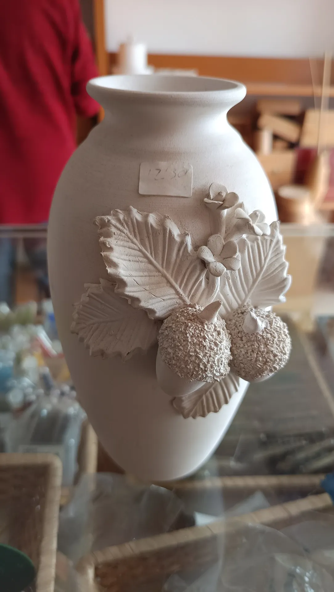 Jarrón cerámica 20cm bellotas