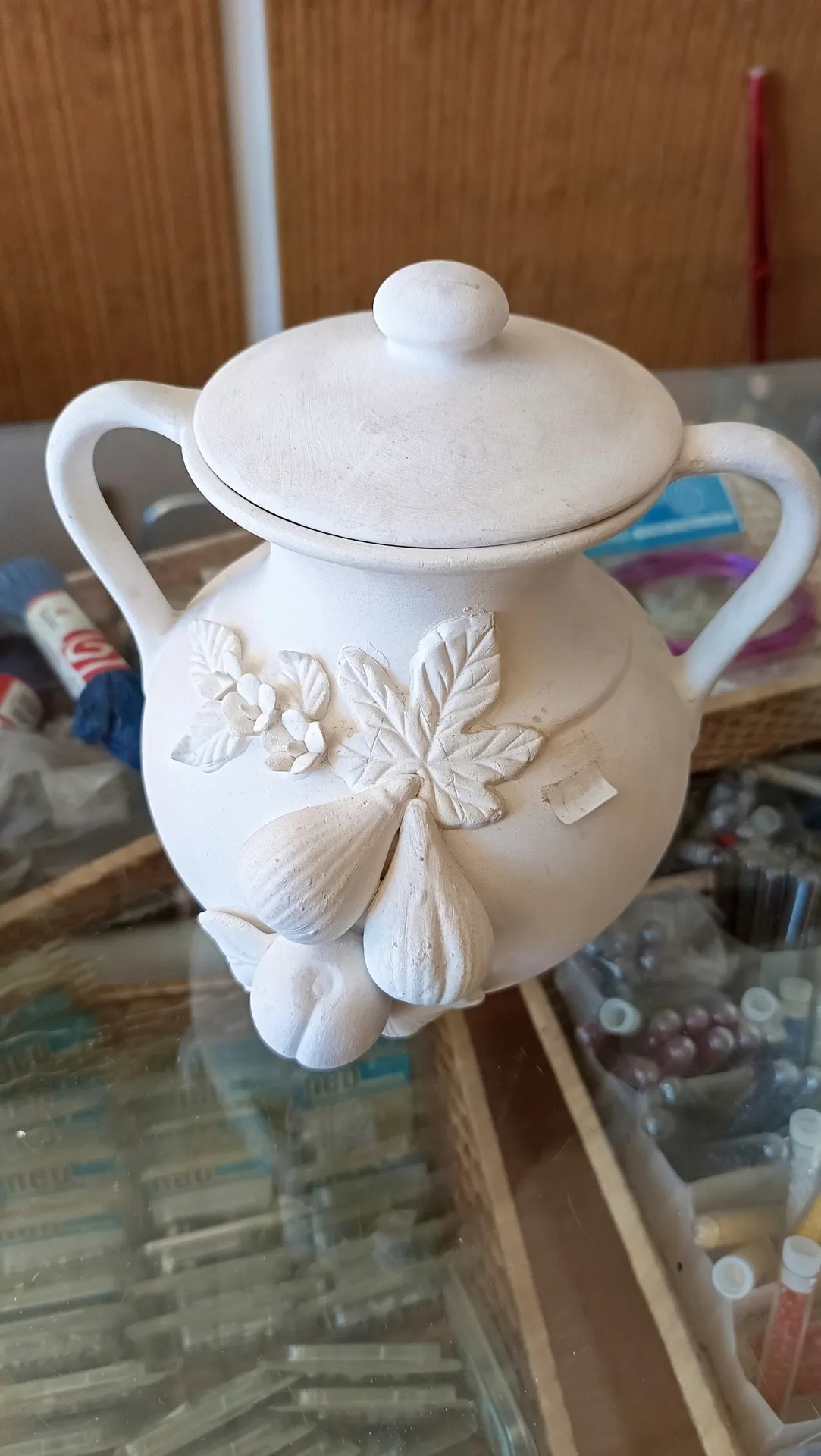 "Jarrón" bodegón frutas cerámica 20cm