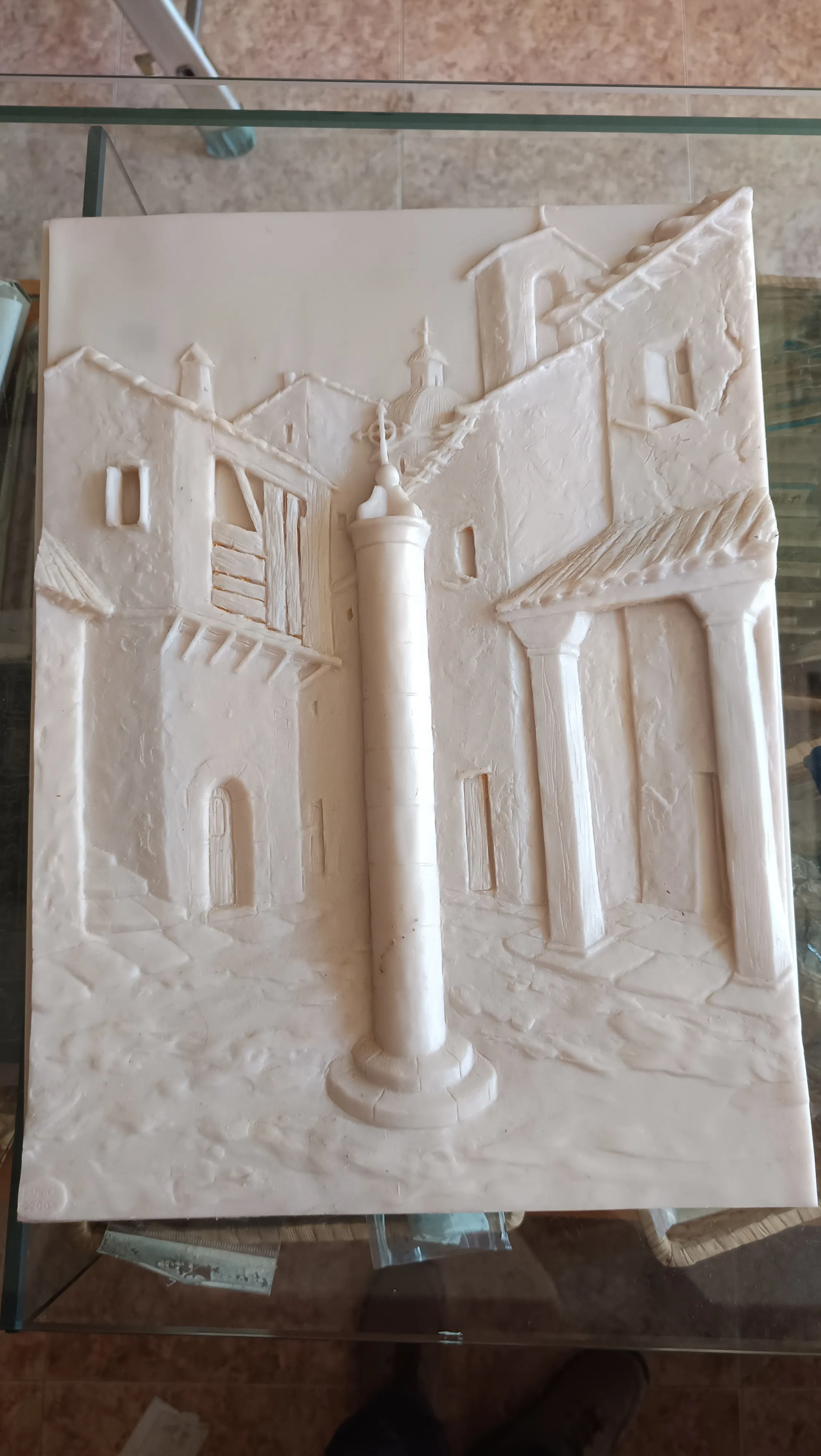 Cuadro grande 35x45cm pueblo marmolina
